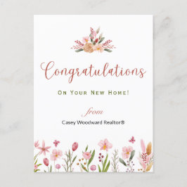 不動産エージェント お祝い カスタマイズ 花 ポストカード