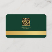 不動産エージェント グリーン ゴールド QR コード 名刺 (裏面)