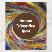 不動産エージェント プロモーション ブライト レトロ スワール 不動産 ワインラベル (シングルラベル)