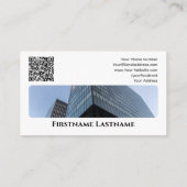 不動産エージェント QRコード 近代的なオフィスビル 名刺 (裏面)