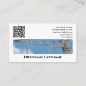 不動産エージェント QRコード 近代的なオフィスビル 名刺 (裏面)