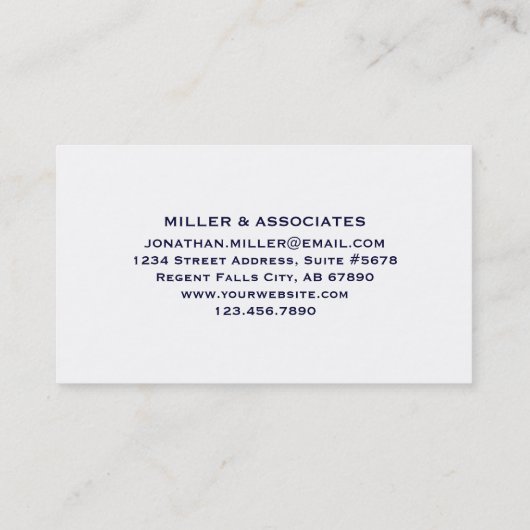 不動産プランナー名刺 |白と金ゴールド 名刺 (裏面)