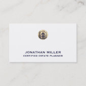 不動産プランナー名刺 |白と金ゴールド 名刺 (正面)