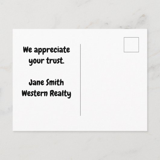 不動産プロモーション ウェルカムホーム ヴィンテージハウス ポストカード (裏面)