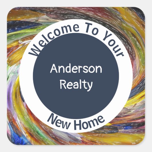 不動産プロモーション ブライト タイダイ スワール 不動産 スクエアシール (正面)