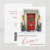 不動産マーケティングのクリスマスカード 赤いドア ノートカード (正面/裏面)