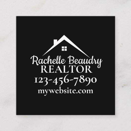 不動産マーケティング用カスタム不動産エージェント スクエア名刺 (正面)