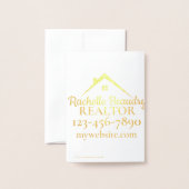 不動産マーケティング用カスタム不動産エージェント 箔カード (裏面封筒付き)