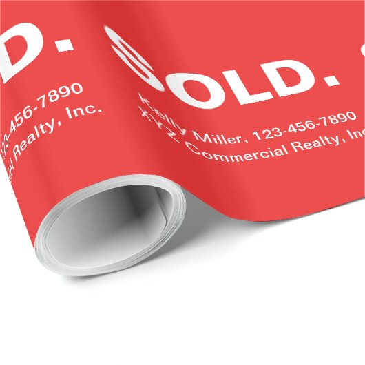 不動産マーケティング | ミニマリストな大胆な赤 ラッピングペーパー (ロールコーナー)