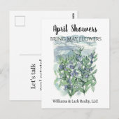 不動産マーケティング 春の雨と花 ポストカード (正面/裏面)