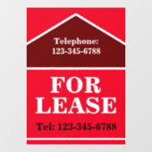 不動産リース看板 大きく太い文字 ウィンドウサイン (シート)