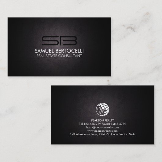 不動産不動産仲介業者実在不動産コンサルタントモノグラム 名刺 (正面/裏面)