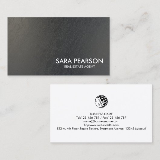 不動産不動産仲介業者実在財団代理人 名刺 (正面/裏面)