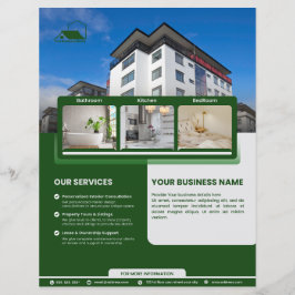 不動産代エレガント理者のための実在グリーンフライヤー チラシ