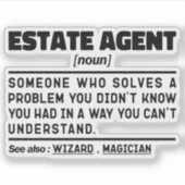 不動産代理名名詞不動産実在代理引用文 シール (正面)