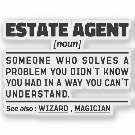 不動産代理名名詞不動産実在代理引用文 シール (正面)