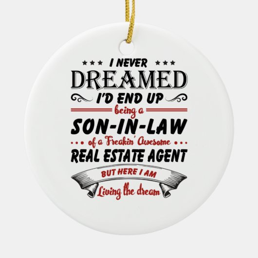 不動産代素晴らし実在法息子 セラミックオーナメント (正面)