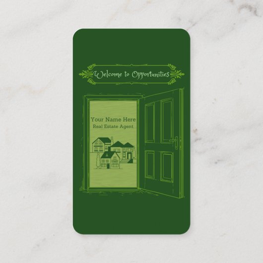 不動産代行業者向け実在グリン名刺 名刺 (裏面)