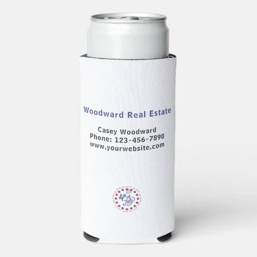 不動産仲介業者ありがとう | 7月4日の夏の愛国心 スリム缶クーラー (Seltzer裏面)