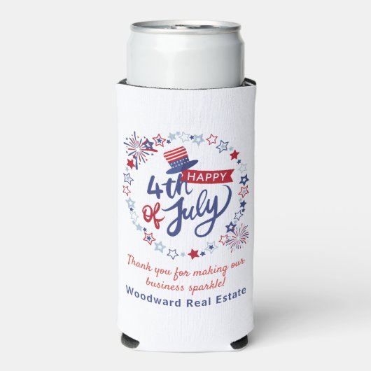不動産仲介業者ありがとう | 7月4日の夏の愛国心 スリム缶クーラー (Seltzer正面)