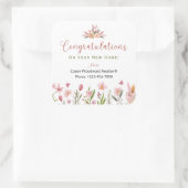 不動産仲介業者おめでとうパーソナライズされた花 スクエアシール (バッグ)