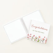 不動産仲介業者おめでとう新しいホームフローラ水彩 ノートブック (内部)