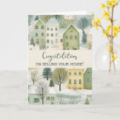 不動産仲介業者からクライアント冬おめでとう カード (黄色い花)