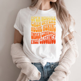不動産仲介業者のお気に入りGroovyレトロ実在不動産販売 Tシャツ