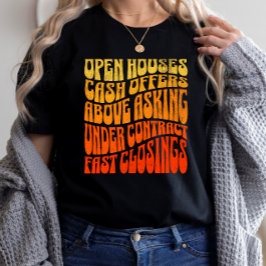 不動産仲介業者のお気に入りGroovyレトロ実在不動産販売 Tシャツ