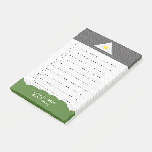 不動産仲介業者のかわいいホワイトハウスがIt後のメモをリストに載せる ポストイット (アングル)