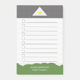 不動産仲介業者のかわいいホワイトハウスがIt後のメモをリストに載せる ポストイット