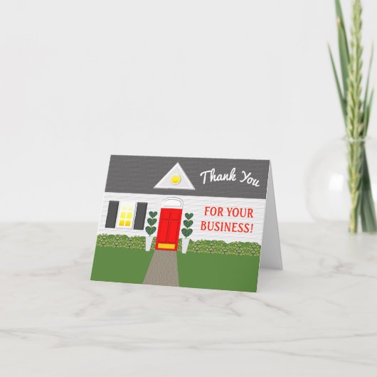 不動産仲介業者のかわいい家のサンキューカード サンキューカード (正面)