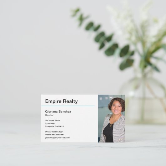 、不動産仲介業者のためのシンプルなライン名刺きれいにして下さい 名刺 (スタンド正面)