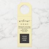 不動産仲介業者のための引っ越し祝いパーティーのワイン・ボトルのハンガー ボトルネックタグ (正面)