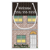 不動産仲介業者のオープンハウスの家の形のGoodieのバッグ スモールペーパーバッグ (裏面)