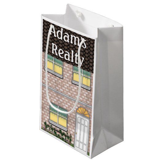 不動産仲介業者のオープンハウスの家の形のGoodieのバッグ スモールペーパーバッグ (正面アングル)