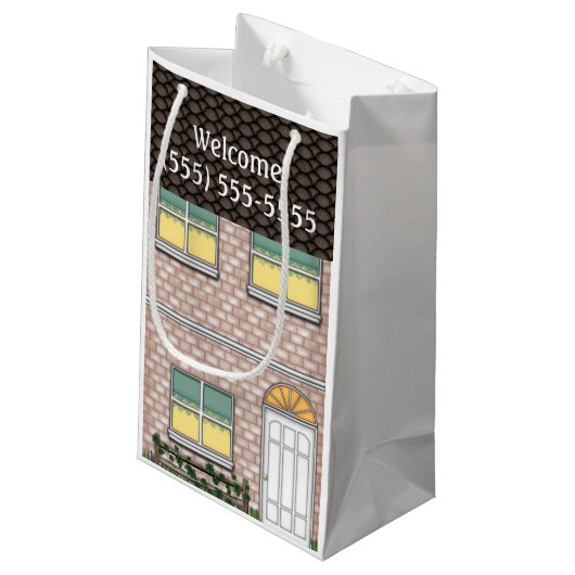 不動産仲介業者のオープンハウスの家の形のGoodieのバッグ スモールペーパーバッグ (裏面アングル)