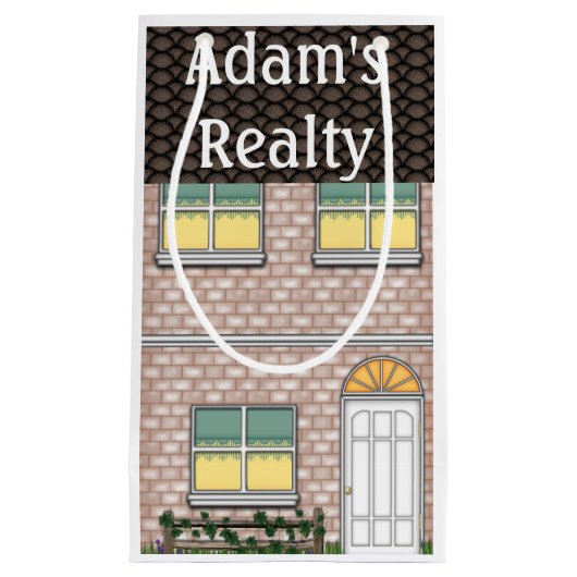 不動産仲介業者のオープンハウスの家の形のGoodieのバッグ スモールペーパーバッグ (正面)