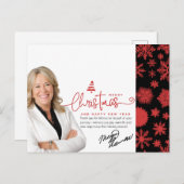 不動産仲介業者のクリスマスグリーティング、写真とメッセージ シーズンポストカード (正面/裏面)