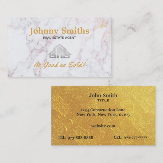 不動産仲介業者のスローガン 名刺 (正面/裏面)