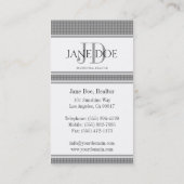 不動産仲介業者のモノグラムの銀の点のデザインか白書 名刺 (裏面)