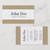 不動産仲介業者の不動産の質のタンの住宅のストライプ 名刺 (正面/裏面)
