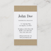 不動産仲介業者の不動産の質のタンの住宅のストライプ 名刺 (裏面)