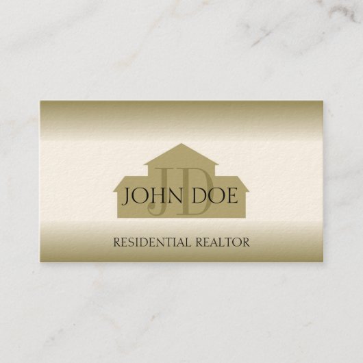 不動産仲介業者の不動産ブローカーの代理店の金ゴールドの家は衰退します 名刺 (正面)