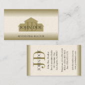 不動産仲介業者の不動産ブローカーの代理店の金ゴールドの家は衰退します 名刺 (正面/裏面)