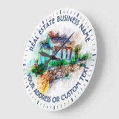 不動産仲介業者の代理店の不動産業および商号 ラージ壁時計 (傾斜)
