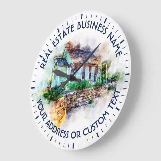 不動産仲介業者の代理店の不動産業および商号 ラージ壁時計 (傾斜)