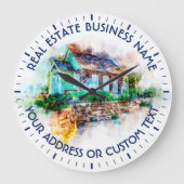 不動産仲介業者の代理店の不動産業および商号 ラージ壁時計 (正面)