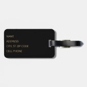 不動産仲介業者の代理店-黒および金ゴールド ラゲッジタグ (裏面横)