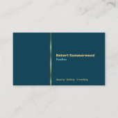 不動産仲介業者の個人写真、QRコード、ロゴNavy Blue 名刺 (正面)